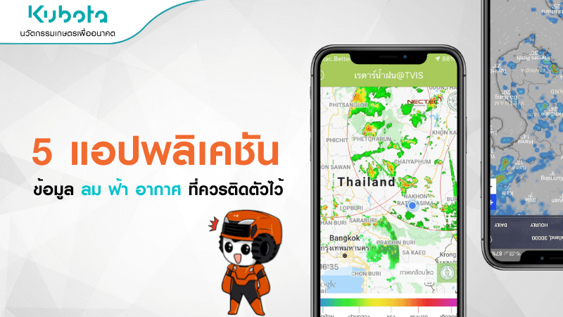 5 แอปพลิเคชัน ข้อมูล ลม ฟ้า อากาศ ที่ควรติดตัวไว้